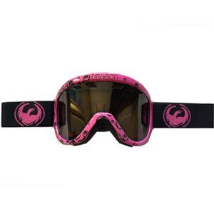 $150 Dragon Snowboard Ski Goggles Pink Icon Bronze Amber Large d1xt Adult NIO27